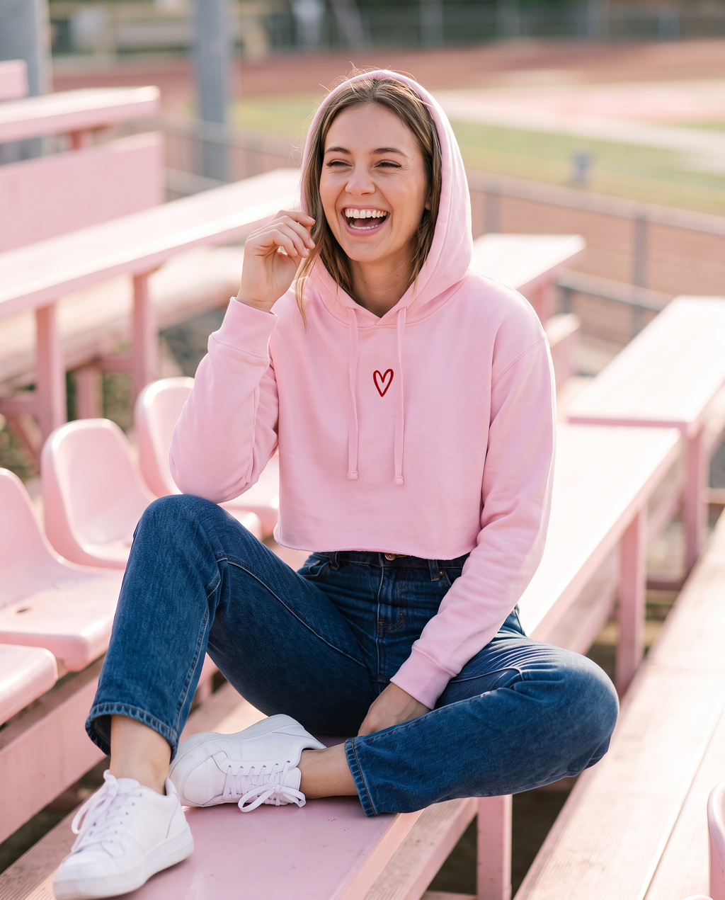 Protect Your Daughter Educate Your Son crop hoodie | small heart graphic
