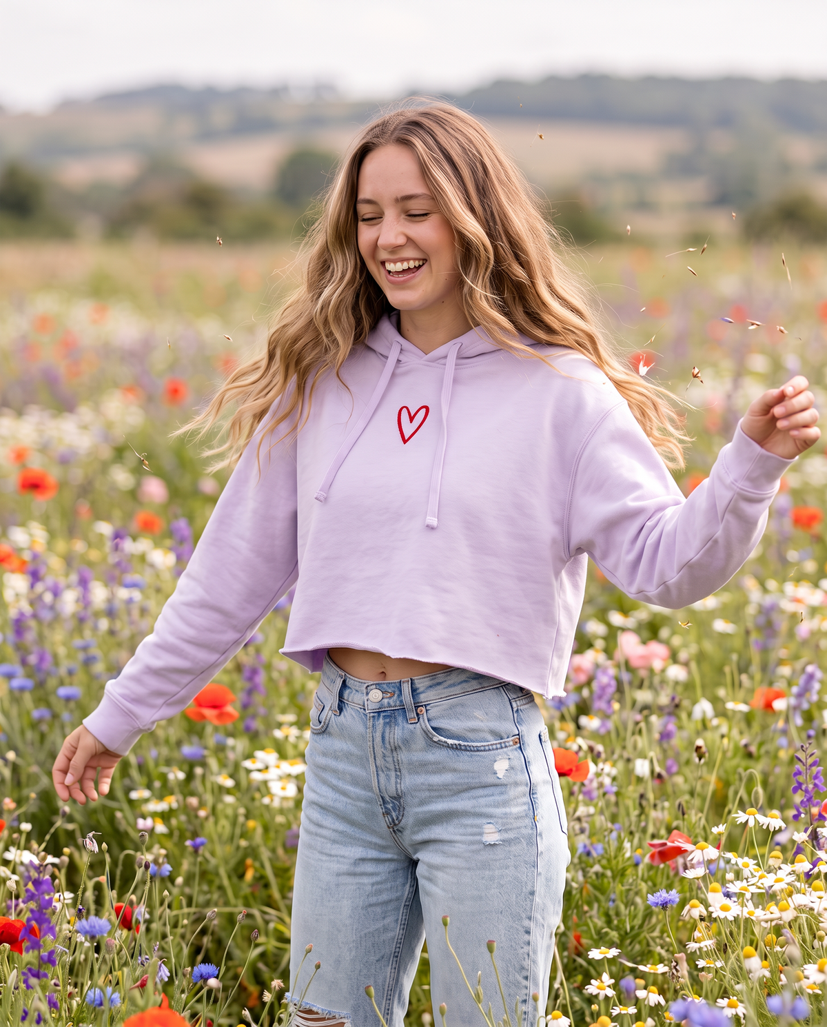 Protect Your Daughter Educate Your Son crop hoodie | small heart graphic