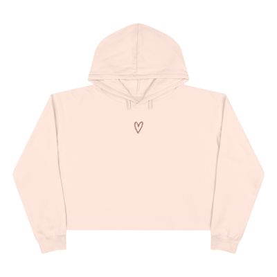 Protect Your Daughter Educate Your Son crop hoodie | small heart graphic